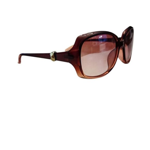 Rosie Brown Square Sunglasses with Silver Metal Accents + NEW Soft Leather Case - Picture 3 of 13